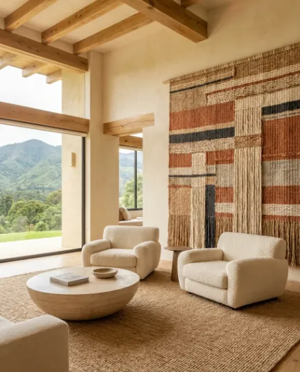 Detail of high-end Colombian woven natural fibers